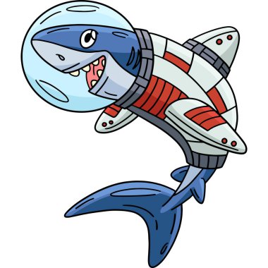 Bu karikatür bir Uzay Köpekbalığı illüstrasyonunu gösterir.