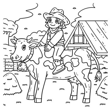 Bir Kovboy Kız ve Sığır 'ın sevimli ve komik renkli sayfası. Çocuklar için saatlerce boyama eğlencesi sağlıyor. Renklendirmek için, bu sayfa çok kolaydır. Küçük çocuklar ve yeni yürümeye başlayanlar için uygun.. 