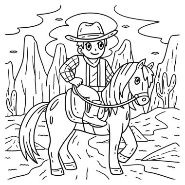 At Binen Kovboy 'un şirin ve komik renkli sayfası. Çocuklar için saatlerce boyama eğlencesi sağlıyor. Renklendirmek için, bu sayfa çok kolaydır. Küçük çocuklar ve yeni yürümeye başlayanlar için uygun.. 