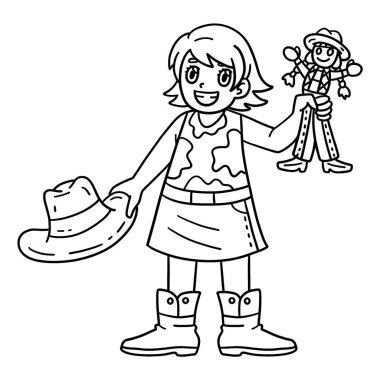 Doll 'la Kovboy Kız' ın sevimli ve komik renkli sayfası. Çocuklar için saatlerce boyama eğlencesi sağlıyor. Renklendirmek için, bu sayfa çok kolaydır. Küçük çocuklar ve yeni yürümeye başlayanlar için uygun.. 