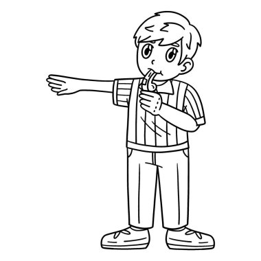 Whistle 'lı bir Amerikan Futbol Hakemi' nin şirin ve komik renkli sayfası. Çocuklar için saatlerce boyama eğlencesi sağlıyor. Renklendirmek için, bu sayfa çok kolaydır. Küçük çocuklar ve yeni yürümeye başlayanlar için uygun..