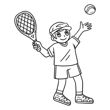 Tenis Topu Fırlatan Tenis Oyuncusunun sevimli ve komik renkli sayfası. Çocuklar için saatlerce boyama eğlencesi sağlıyor. Renklendirmek için, bu sayfa çok kolaydır. Küçük çocuklar ve yeni yürümeye başlayanlar için uygun.. 