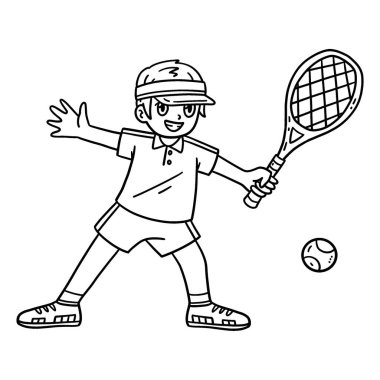 Tenis topunu geçen bir tenisçinin sevimli ve komik renkli sayfası. Çocuklar için saatlerce boyama eğlencesi sağlıyor. Renklendirmek için, bu sayfa çok kolaydır. Küçük çocuklar ve yeni yürümeye başlayanlar için uygun.. 