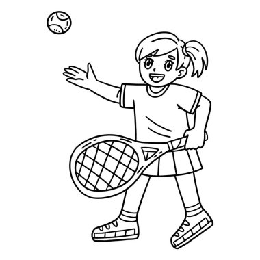 Havaya Top Fırlatan Tenis Kadın Oyuncu 'nun sevimli ve komik renkli sayfası. Çocuklar için saatlerce boyama eğlencesi sağlıyor. Renklendirmek için, bu sayfa çok kolaydır. Küçük çocuklar ve yeni yürümeye başlayanlar için uygun.