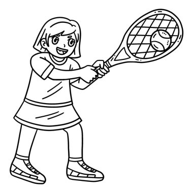 Bir Tenis Kadın Oyuncusunun topa vuruşunun sevimli ve komik renkli sayfası. Çocuklar için saatlerce boyama eğlencesi sağlıyor. Renklendirmek için, bu sayfa çok kolaydır. Küçük çocuklar ve yeni yürümeye başlayanlar için uygun.. 