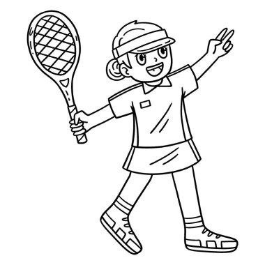 Tenisçi Kız Tenis Raketi 'nin şirin ve komik renkli sayfası. Çocuklar için saatlerce boyama eğlencesi sağlıyor. Renklendirmek için, bu sayfa çok kolaydır. Küçük çocuklar ve yeni yürümeye başlayanlar için uygun.. 