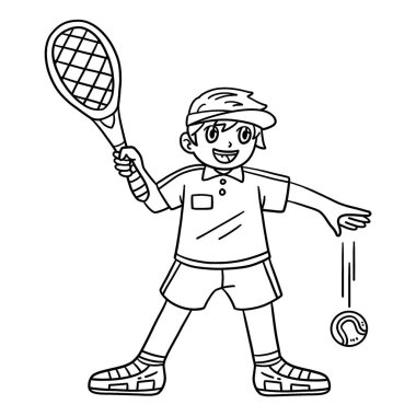 Tenis topu süren bir tenisçinin sevimli ve komik renkli sayfası. Çocuklar için saatlerce boyama eğlencesi sağlıyor. Renklendirmek için, bu sayfa çok kolaydır. Küçük çocuklar ve yeni yürümeye başlayanlar için uygun.. 