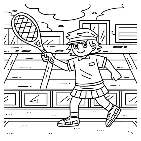 Raketli bir Tenis Kadın Oyuncu 'nun sevimli ve komik renkli sayfası. Çocuklar için saatlerce boyama eğlencesi sağlıyor. Renklendirmek için, bu sayfa çok kolaydır. Küçük çocuklar ve yeni yürümeye başlayanlar için uygun.. 