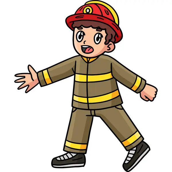 Dieser Cartoon Clip Zeigt Eine Feuerwehr Illustration — Stockvektor