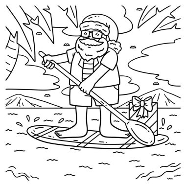 Santa Paddle Panarding 'de Noel' in şirin ve komik renkli bir sayfası. Çocuklar için saatlerce boyama eğlencesi sağlıyor. Renklendirmek için, bu sayfa çok kolaydır. Küçük çocuklar ve yeni yürümeye başlayanlar için uygun..