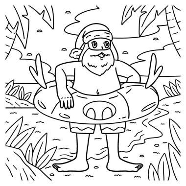 Temmuz Noel Baba 'sının yüzen yüzüklü şirin ve komik renkli sayfası. Çocuklar için saatlerce boyama eğlencesi sağlıyor. Renklendirmek için, bu sayfa çok kolaydır. Küçük çocuklar ve yeni yürümeye başlayanlar için uygun..