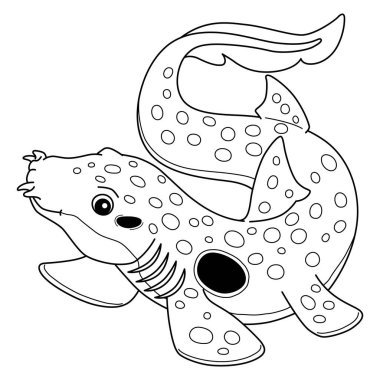 Epaulette köpekbalığının sevimli ve komik renkli sayfası. Çocuklar için saatlerce boyama eğlencesi sağlıyor. Renklendirmek için, bu sayfa çok kolaydır. Küçük çocuklar ve yeni yürümeye başlayanlar için uygun.. 