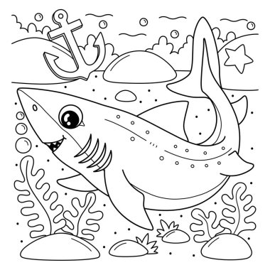 Dikenli Köpek Balığı Köpekbalığının şirin ve komik renkli bir sayfası. Çocuklar için saatlerce boyama eğlencesi sağlıyor. Renklendirmek için, bu sayfa çok kolaydır. Küçük çocuklar ve yeni yürümeye başlayanlar için uygun.. 