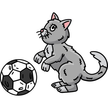 Bu karikatür parçası Kedi Oynayan Futbol Resimlerini gösteriyor.