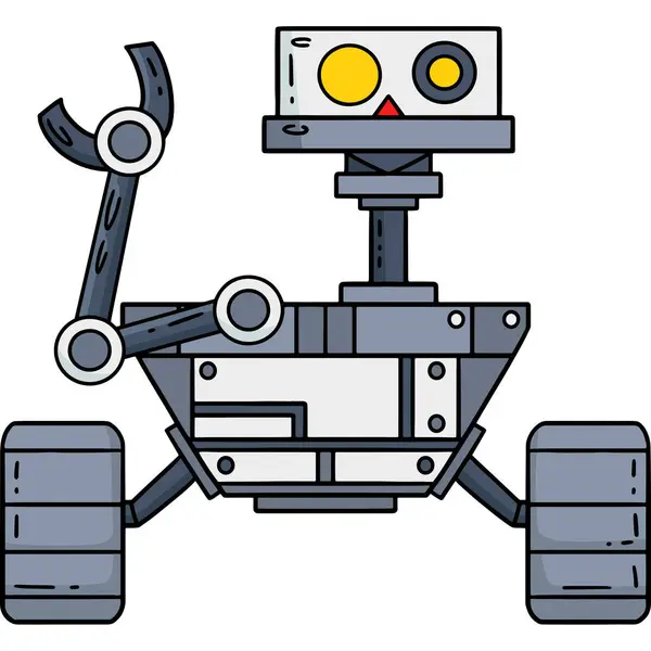 Dieser Cartoon Clip Zeigt Eine Rover Robot Illustration — Stockvektor