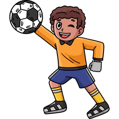 Bu karikatür parçası futbolcu çocuk çizimini gösteriyor..