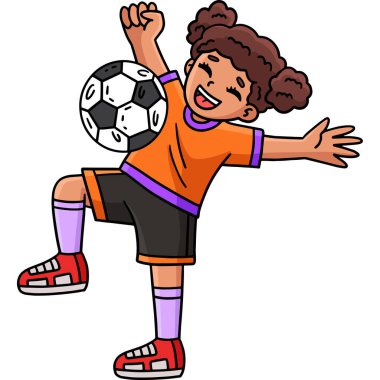 Bu karikatür klipinde bir kız göğüsten futbol topu sektiriyor..