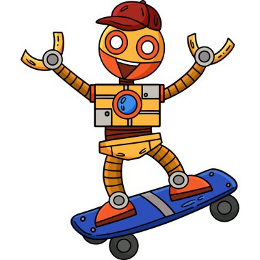 Bu karikatür, Robot Kaykay illüstrasyonunu gösteriyor..