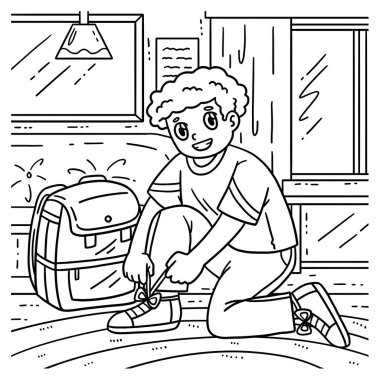 Okul Ayakkabısı Giyen Bir Çocuğun şirin ve komik renkli sayfası. Çocuklar için saatlerce boyama eğlencesi sağlıyor. Renklendirmek için, bu sayfa çok kolaydır. Küçük çocuklar ve yeni yürümeye başlayanlar için uygun..
