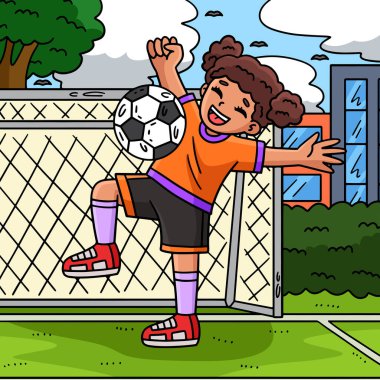 Bu karikatür klipinde bir kız göğüsten futbol topu sektiriyor..