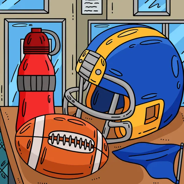 Dette Tegneserie Klippet Viser Amerikansk Fotball Hjelm Illustrasjon – stockvektor