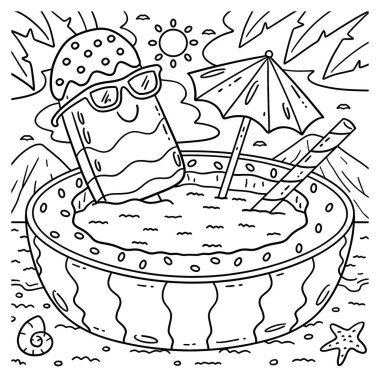 Karpuz havuzunda dondurmalı dondurmanın şirin ve komik renkli bir sayfası. Çocuklar için saatlerce boyama eğlencesi sağlıyor. Renklendirmek için, bu sayfa çok kolaydır. Küçük çocuklar ve yeni yürümeye başlayanlar için uygun..