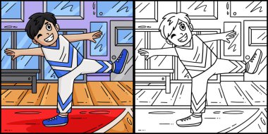 Bu boyama sayfasında amigo kızların esnediği bir çocuk var. Bu illüstrasyonun bir tarafı renkli ve çocuklar için bir ilham kaynağı..