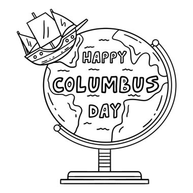 Bir gemiyle Dünya 'da Mutlu Kolomb Günü' nün sevimli ve komik renkli bir sayfası. Çocuklar için saatlerce boyama eğlencesi sağlıyor. Renklendirmek için, bu sayfa çok kolaydır. Küçük çocuklar ve yeni yürümeye başlayanlar için uygun..