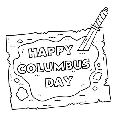 Kılıçlı bir haritada Mutlu Kolomb Günü 'nün sevimli ve komik renkli bir sayfası. Çocuklar için saatlerce boyama eğlencesi sağlıyor. Renklendirmek için, bu sayfa çok kolaydır. Küçük çocuklar ve yeni yürümeye başlayanlar için uygun..