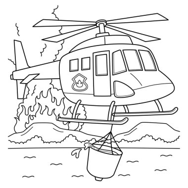 İtfaiye helikopterinin sevimli ve komik renkli bir sayfası. Çocuklar için saatlerce boyama eğlencesi sağlıyor. Renklendirmek için, bu sayfa çok kolaydır. Küçük çocuklar ve yeni yürümeye başlayanlar için uygun..