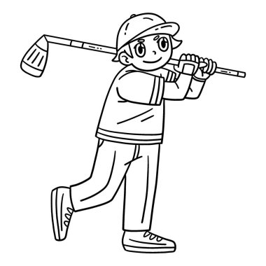 Golf Golfçüsünün topa vuruşunun sevimli ve komik renkli sayfası. Çocuklar için saatlerce boyama eğlencesi sağlıyor. Renklendirmek için, bu sayfa çok kolaydır. Küçük çocuklar ve yeni yürümeye başlayanlar için uygun..