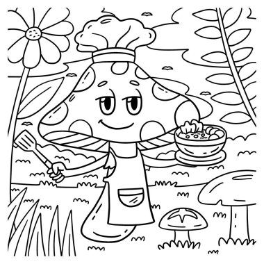 Bir mantar şefinin sevimli ve komik renkli sayfası. Çocuklar için saatlerce boyama eğlencesi sağlıyor. Renklendirmek için, bu sayfa çok kolaydır. Küçük çocuklar ve yeni yürümeye başlayanlar için uygun..