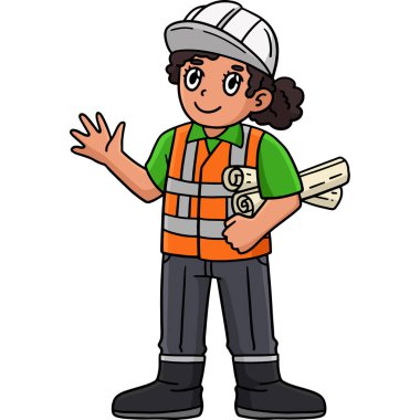 Bu karikatür klipinde Şablon resimli bir İnşaat Mimarı gösterilir.