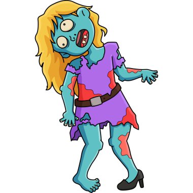 Bu karikatür bir Zombi Kız illüstrasyonu gösteriyor..