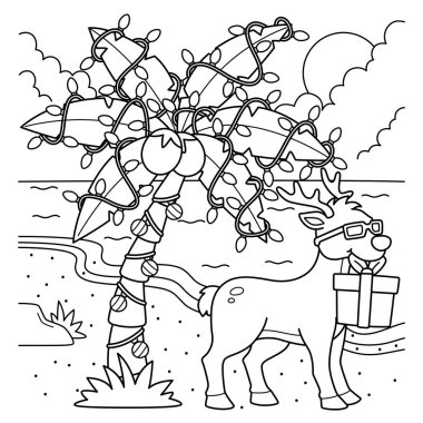 Hindistancevizi Noel Ağacı ve ren geyiğinin sevimli ve komik renkli sayfası. Çocuklar için saatlerce boyama eğlencesi sağlıyor. Renklendirmek için, bu sayfa çok kolaydır. Küçük çocuklar ve yeni yürümeye başlayanlar için uygun..