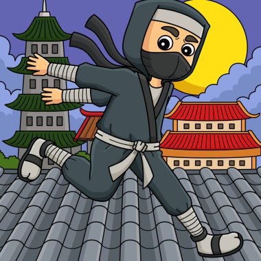 Bu karikatür bir Ninja Çizimi gösterir.