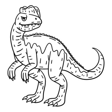 Dilophosaurus Dinozor 'un sevimli ve komik renkli sayfası. Çocuklar için saatlerce boyama eğlencesi sağlıyor. Renklendirmek için, bu sayfa çok kolaydır. Küçük çocuklar ve yeni yürümeye başlayanlar için uygun..