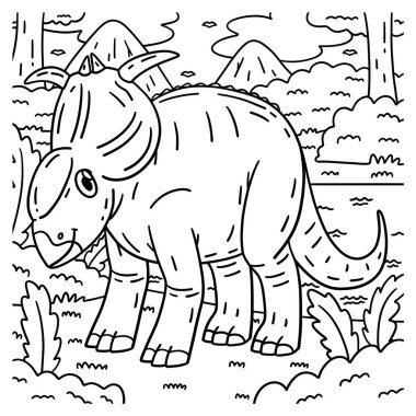 Bir Pachyrhinosaurus dinozorunun sevimli ve komik renkli sayfası. Çocuklar için saatlerce boyama eğlencesi sağlıyor. Renklendirmek için, bu sayfa çok kolaydır. Küçük çocuklar ve yeni yürümeye başlayanlar için uygun..