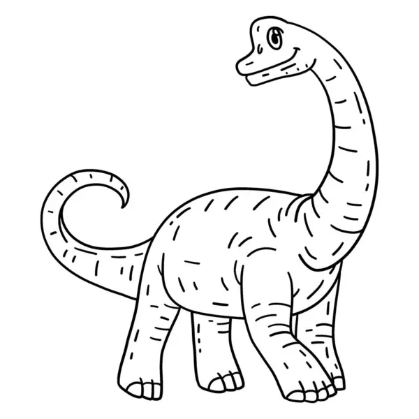 stock vector A cute and funny coloring page of a Brachiosaurus Dinosaur. Provides hours of coloring fun for children. To color, this page is very easy. Suitable for little kids and toddlers.