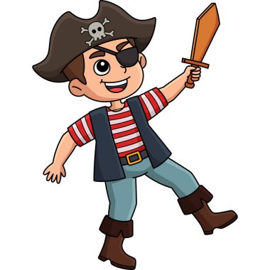 Bu karikatür bir Korsan Çocuk illüstrasyonunu gösteriyor..
