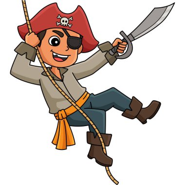 Bu karikatür klibinde Korsan Sallanan bir illüstrasyon var..