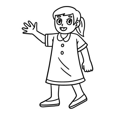 El sallayan bir kızın sevimli ve komik renkli sayfası. Çocuklar için saatlerce boyama eğlencesi sağlıyor. Renklendirmek için, bu sayfa çok kolaydır. Küçük çocuklar ve yeni yürümeye başlayanlar için uygun..