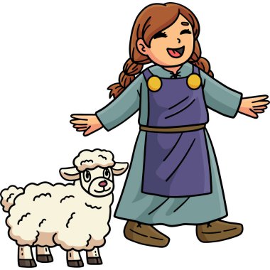 Bu karikatür klibinde Mutlu Viking Kızı ve Koyun çizimi var..