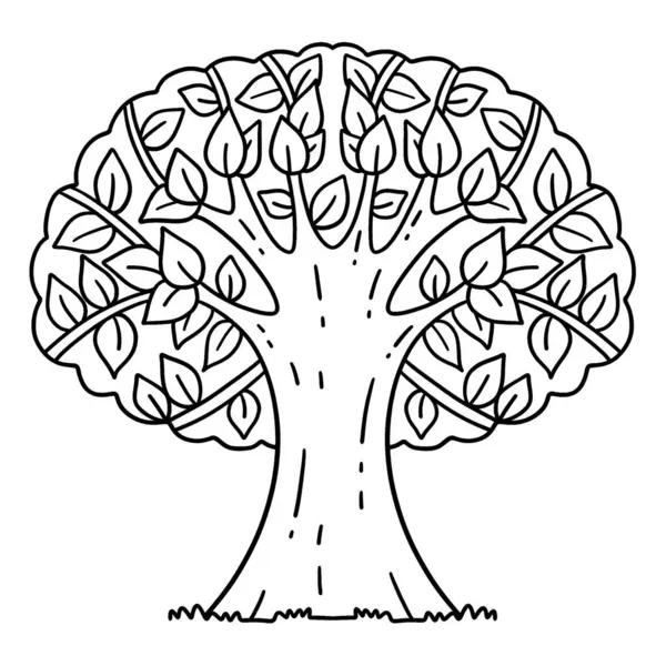 stock vector A cute and funny coloring page of a Bodhi Tree. Provides hours of coloring fun for children. To color, this page is very easy. Suitable for little kids and toddlers.