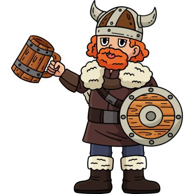 Bu karikatür, Viking İçme Mead illüstrasyonunu gösteriyor..