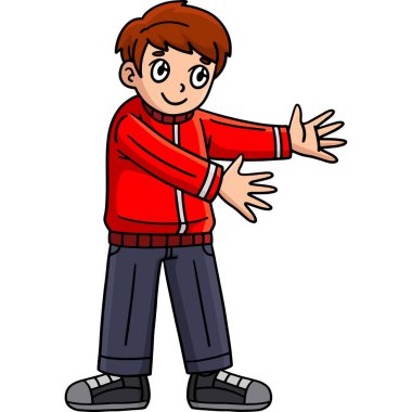 Bu karikatür klibinde çizim yapan mutlu bir çocuk var..