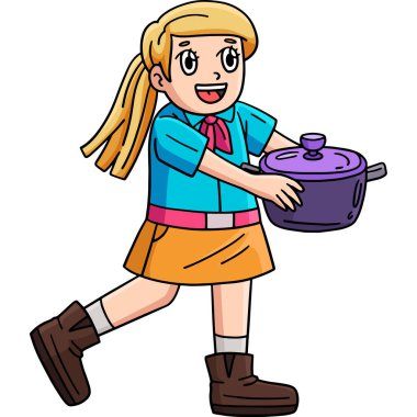 Bu karikatür, kampçı kız izci kampçıyı resmediyor..