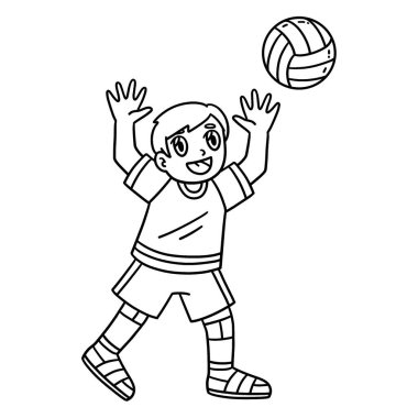 Bir voleybol oyuncusunun topu fırlatmasının sevimli ve komik renkli sayfası. Çocuklar için saatlerce boyama eğlencesi sağlıyor. Renklendirmek için, bu sayfa çok kolaydır. Küçük çocuklar ve yeni yürümeye başlayanlar için uygun..