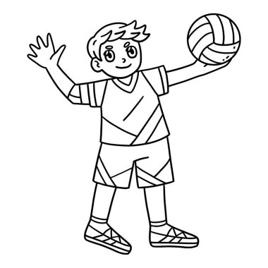 Topa hizmet eden bir voleybol oyuncusunun sevimli ve komik renkli sayfası. Çocuklar için saatlerce boyama eğlencesi sağlıyor. Renklendirmek için, bu sayfa çok kolaydır. Küçük çocuklar ve yeni yürümeye başlayanlar için uygun..