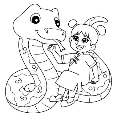 Çinli Kızla Yılan Yılı 'nın sevimli ve komik renkli sayfası. Çocuklar için saatlerce boyama eğlencesi sağlıyor. Renklendirmek için, bu sayfa çok kolaydır. Küçük çocuklar ve yeni yürümeye başlayanlar için uygun..